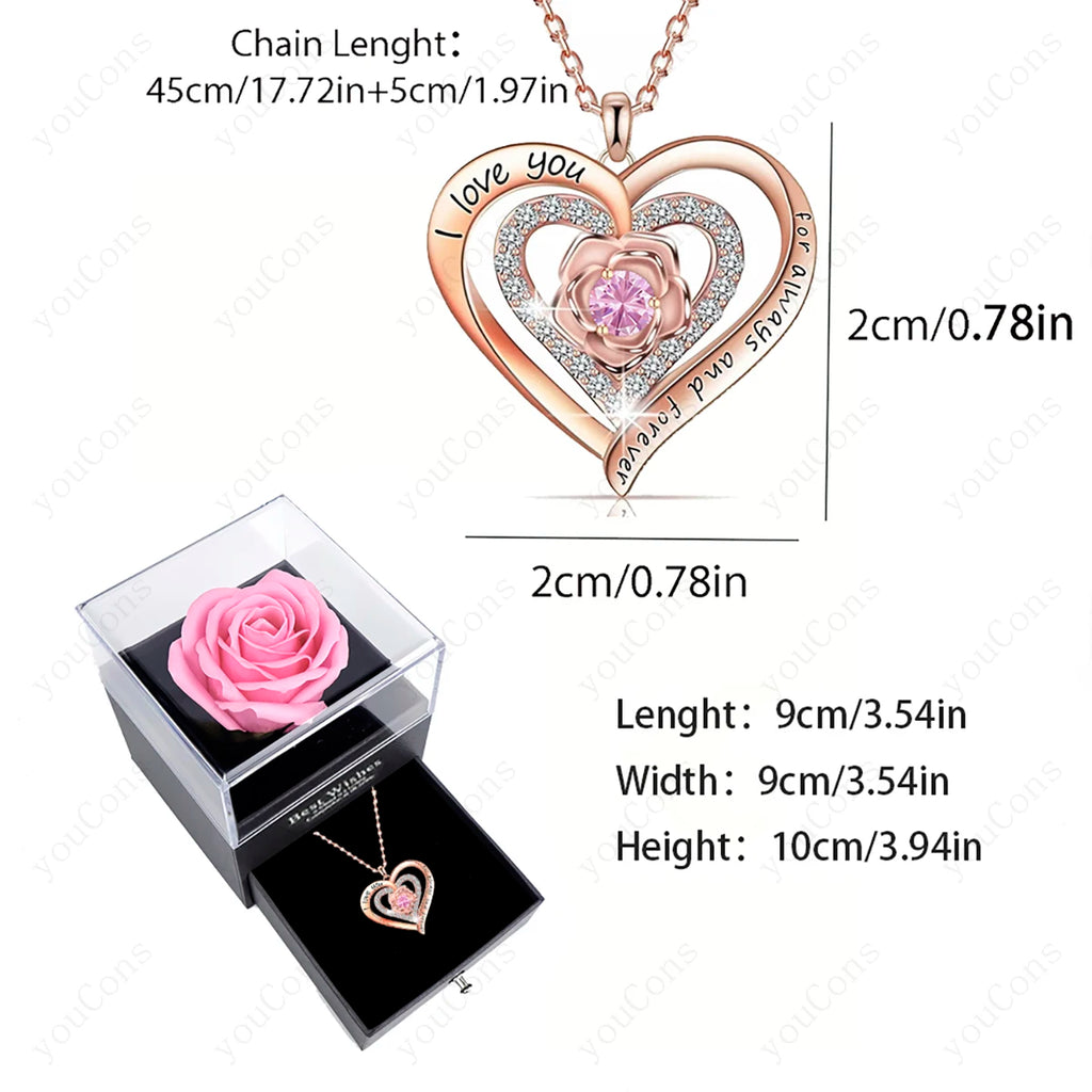 Handcrafted Pink Heart Pendant Necklaces – Gift Box Set