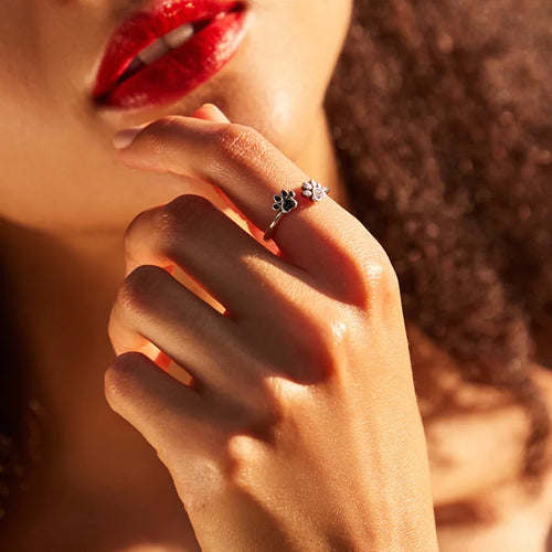 925 Sterling Silver Adjustable Open Rings – Minimal Zircon Design