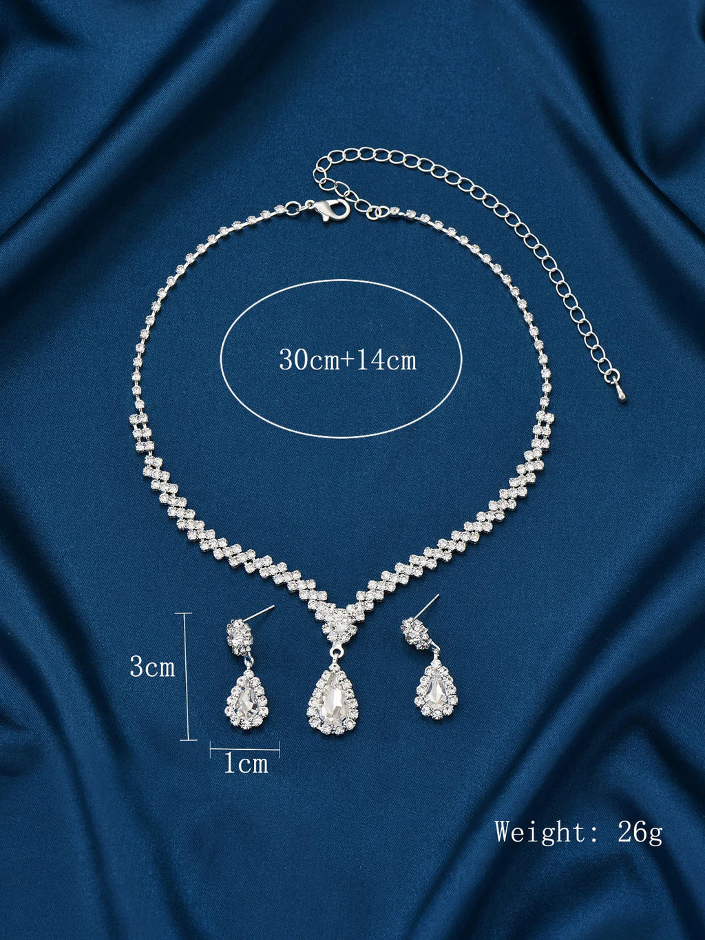 Water Drop Color Stone Necklaces Set