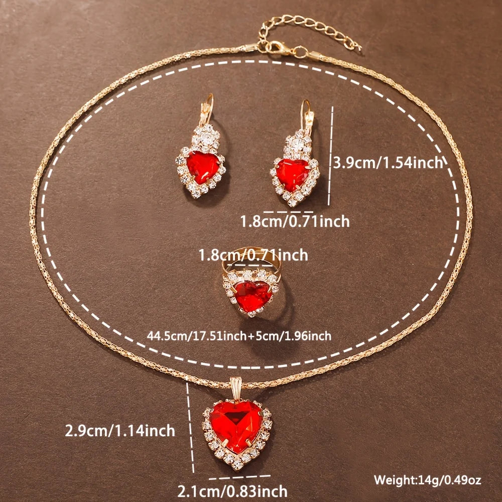 Stainless Steel Strap Watch Earrings Necklace Ring Gifts Set