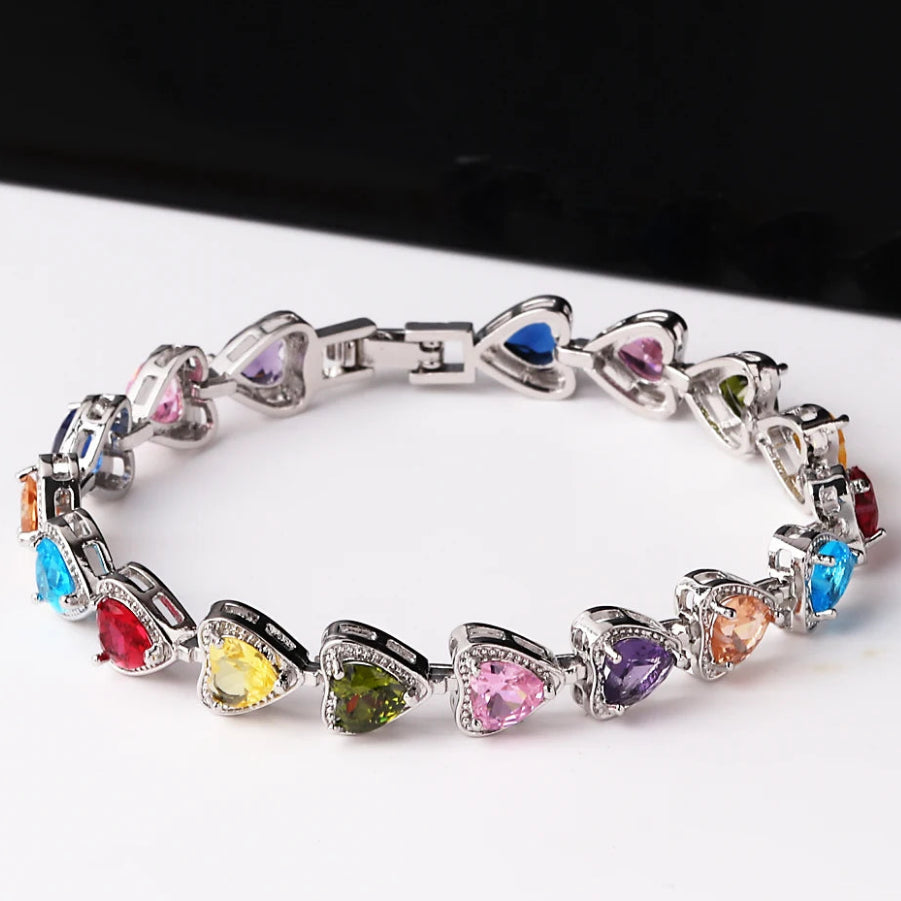Luxurious Colorful Zirconia Bracelets Women  Charm Jewelry