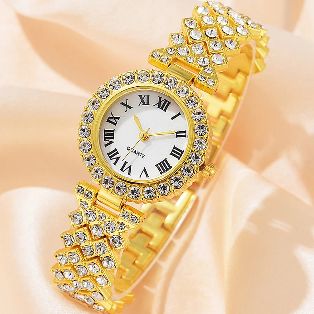 Luxury 6-Piece Gold Jewelry Gifts Set — Gold-Plated Watch, Bracelets，Necklace& Earrings|Gemspire