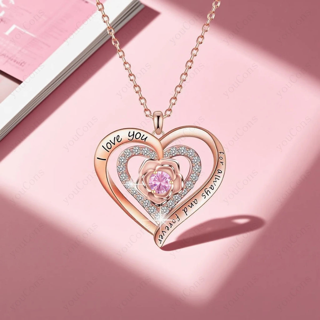 Handcrafted Pink Heart Pendant Necklaces – Gift Box Set