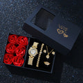 Luxury 6-Piece Gold Jewelry Gifts Set — Gold-Plated Watch, Bracelets，Necklace& Earrings|Gemspire