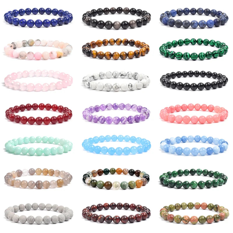 Natural Elemental Energy Crystals Beaded Bracelets